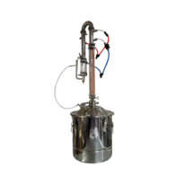 Destilador de Aceites Esenciales 20 L con Doble Condensación y Torre de Vidrio – Sin Cocina